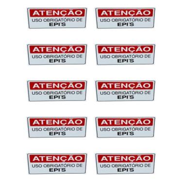 Imagem de KIT 10 Placa DE Sinalização ATENCAO USO OBRIGATORIO DE EPIS - ASELETRO