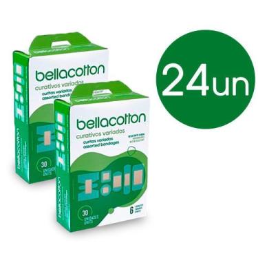 Imagem de Curativo Bellacotton 6 Formatos Variados com 30 Unidades kit 24 unidad