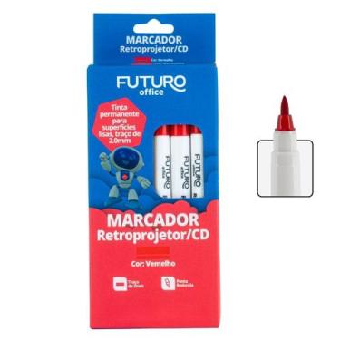Imagem de 10 Canetas Marcador Retroprojetor Permanente 3mm Plástico Acrílico Vin
