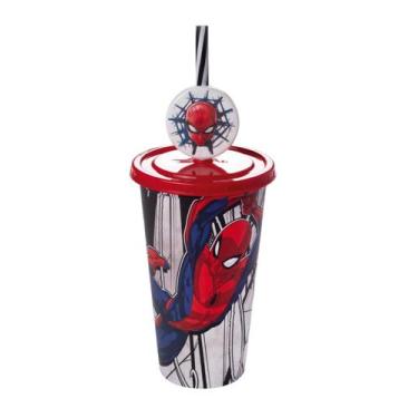 Imagem de Copo Infantil com Pin Homem Aranha 500ml - Plasútil