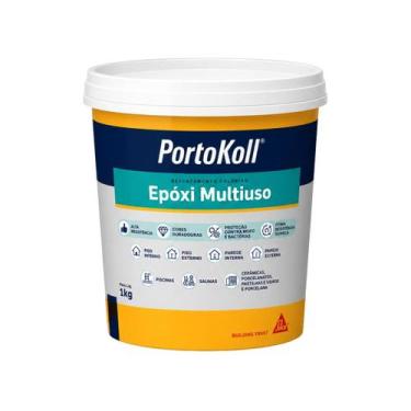 Imagem de Rejunte Epóxi Multiuso Colorido PortoKoll - Verde Água 1kg - SIKA