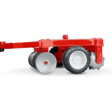Imagem de Trator de Brinquedo Traçado Arado 47,5cm com Cabine Translúcida e Rodas Grandes Roma