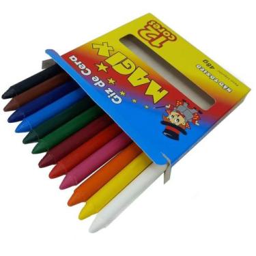 Imagem de Conjunto 12 Giz De Cera 12 Cores Magix Kids Infantil - Gici Imports