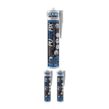 Imagem de Kit 3 Adesivo Pu40 Fix Preto Cartucho 387g Tekbond - Tek Bond
