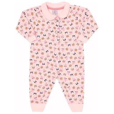 Imagem de Macacão moletom peluciado rosa cristal bichinhos Kiko Baby, M