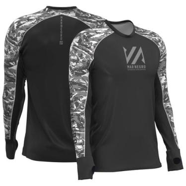 Imagem de Camiseta de Pesca Masculina Premium Flex Proteção UV 50+ - Mar Negro, 