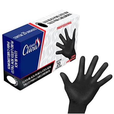 Imagem de LUVA BLACK PURO LÁTEX SEM TALCO PARA CABELEIREIROS CÓD. 4626 TAM. G - SANTA CLARA
