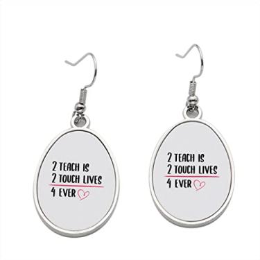Imagem de 2 brincos Teach is 2 Touch Lives Teachers - Brincos pendentes para meninas - Presente de festa de aniversário dos namorados
