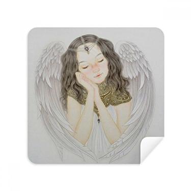 Imagem de White Wing Pretty Girl Óculos de pintura chinesa de tecido de camurça para limpeza de tela, pacote com 2