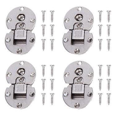 Imagem de Pilipane Dobradiça de porta,4 peças/conjunto de liga de zinco semicircular dobradiça flip porta oculta 90 graus acessórios para caixas de presente, portas de madeira, portas de armário, armários, guarda-roupas, janela