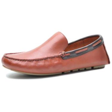 Imagem de Mocassim Casual Masculino Couro Solado Borracha Tressê