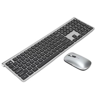 Imagem de Combinação de teclado e mouse sem fio, conexão sem fio 2.4G Plug and Play, teclado e mouse portátil de alta sensibilidade para Windows
