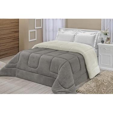 Imagem de Coberdrom Casal Queen Sherpa Edredom Pele De Carneiro - Cinza