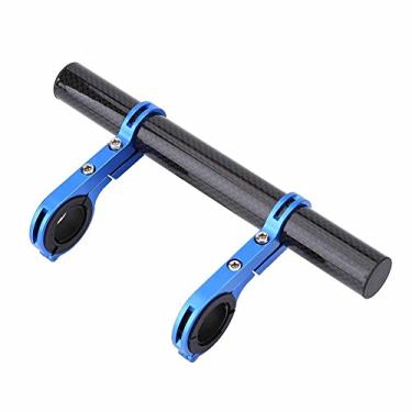 Imagem de Extensor de guidão de bicicleta Suporte de montagem de extensão de bicicleta 25,4 mm 31,8 mm Suporte de bicicleta duplo extensão de guidão para lanterna de bicicleta velocímetro (azul)