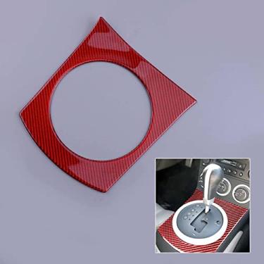 Imagem de MIVLA Caixa de câmbio de engrenagem de fibra de carbono vermelha do carro, decoração do quadro da guarnição, para Nissan 350Z 2003 2004 2005 2006 2007 2008 2009