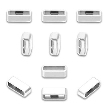 Imagem de 10 unidades de silicone 18 mm anéis de segurança de substituição de pulseira de relógio fixadores de pulseira presilhas de pulseira compatíveis com relógio GARMIN, branco