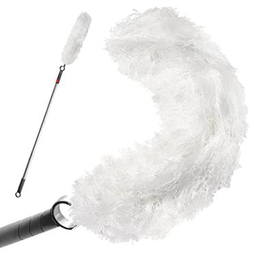 Imagem de FAYINA Espanador de microfibra premium com alça telescópica de aço inoxidável – lavável, design dobrável, perfeito para casa, escritório, dormitório, etc. – Resistente a arranhões – extensível até 142 cm