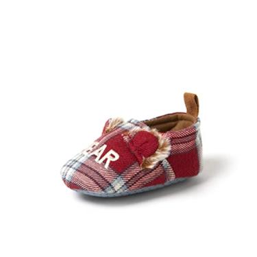 Imagem de Dearfoams Presentes de cesta de Páscoa para crianças, ursinhos e ursinhos, Urso bebê xadrez vermelho/azul, 9-12 Infant