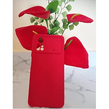 Imagem de Capa Case Capinha Anti Impacto Aveludada+ 3 Peliculas De Vidro Temperado 9d Xiaomi Poco X4 Pro 5g (VERMELHO)