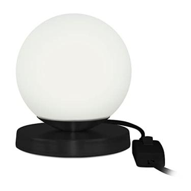Imagem de Luminária Abajur de mesa Globo Orby Preto Base Redonda
