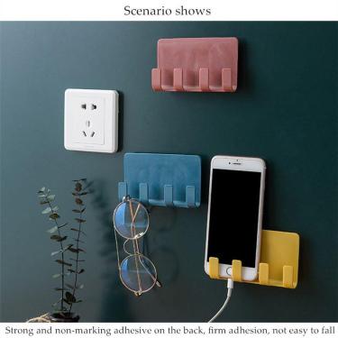 Imagem de Suporte de Parede Multiuso Para Celular Controle Plástico Branco