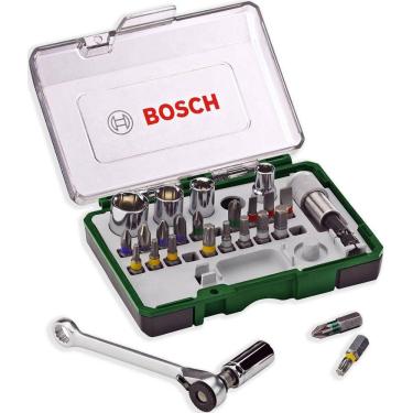 Imagem de Jogo De Bits E Soquetes Com Catraca 27 Peças - Bosch