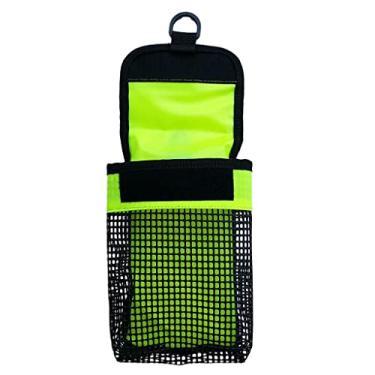 Imagem de Bolsa de armazenamento de equipamentos de malha LEIPUPA e anel de clipe e D para marcador de superfície de mergulho BCD SMB BCD, Fluo Yellow