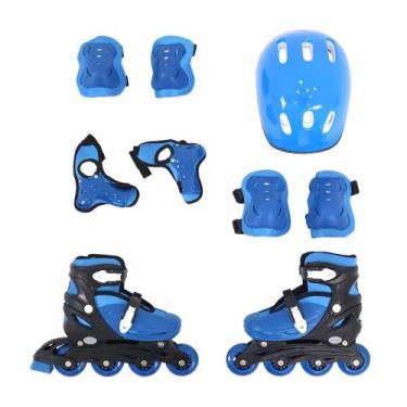 Imagem de Kit Roller Belfix Radical Azul Completo Adulto - Bel Fix