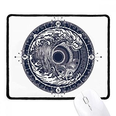 Imagem de Waves Compasso Circle Art Pattern Mousepad Tapete de borracha para jogos
