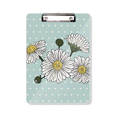 Imagem de Flor planta branca crisântemo prancheta pasta bloco de escrita placa de apoio A4