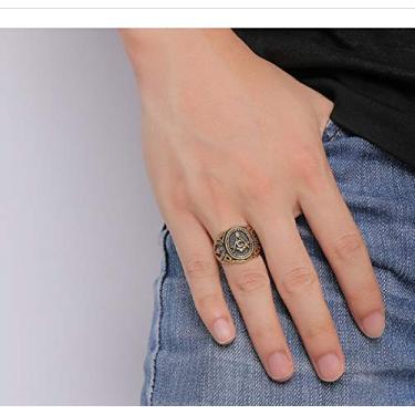 Imagem de Anel Maçom Compasso G Banhado Ouro (DOURADO, 21)