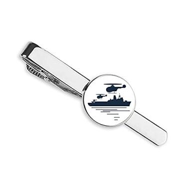 Imagem de Helicóptero Navio Onda Militar Gravata Clipe para Presente Homem de Negócio