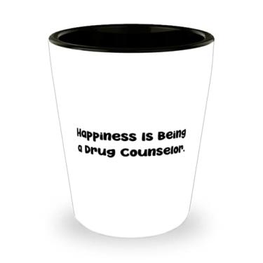 Imagem de Happiness Is Being a Drug Counselor Taça de shot de conselheiro de drogas, piada para conselheiro de drogas