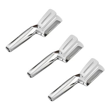 Imagem de Kit 3 Pegador Duplo Twin Inox Porções Salgados Frituras Assados Restaurante