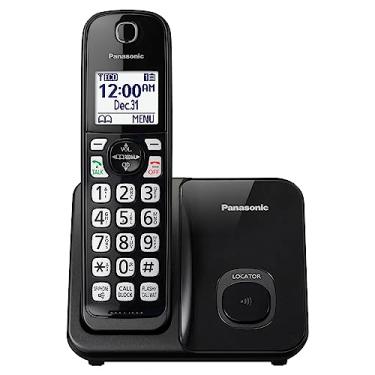 Imagem de Panasonic Sistema de telefone sem fio, telefone residencial expansível com bloqueio de chamadas, identificação de chamadas bilíngue e visor de alto contraste, 1 aparelho - KX-TGD610B (preto)