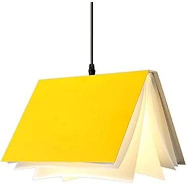 Imagem de Lustre De Livro De Design Criativo, Luminária De Teto Industrial, Luminária De Teto, Luminária De Teto, Para Restaurante, Bar, Quarto, Cabeceira,Amarelo,Hilarious123