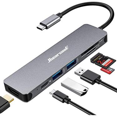 Imagem de Hiearcool Hub USB C, adaptador multiportas USB C para MacBook Pro, dongle 7 em 1 USB C para HDMI Hub compatível com laptops USB C e outros dispositivos tipo C (4K HDMI USB3.0 leitor