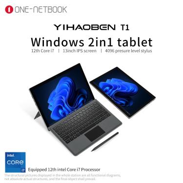 Imagem de PC tablet t1 de um netbook  windows 2 em 1  intel 12ª geração  i7-1260p  i5-1240p  16 gb  512gb  1