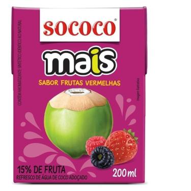 Imagem de Água de Coco Mais Frutas Vermelhas 200ml - Embalagem com 24 Unidades