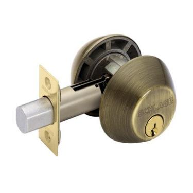 Imagem de Schlage Fechadura de cilindro duplo de latão antigo