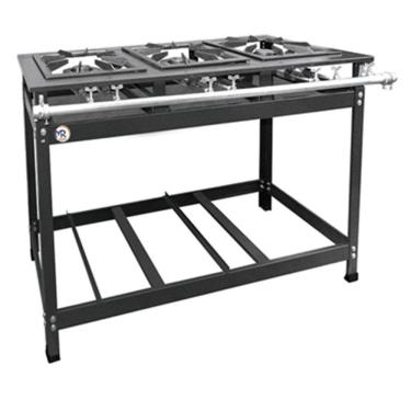 Imagem de Fogão Industrial 3 Bocas Duplas Luxo Baixa Pressão MR Fogões 40x40 P8