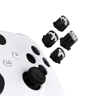 Imagem de eXtremeRate Botões ABXY para controle de Xbox Series X e S, três tons, preto e transparente, com símbolos clássicos brancos, botões de substituição para Xbox One S/X, Elite Series 2 e 1 controle sem