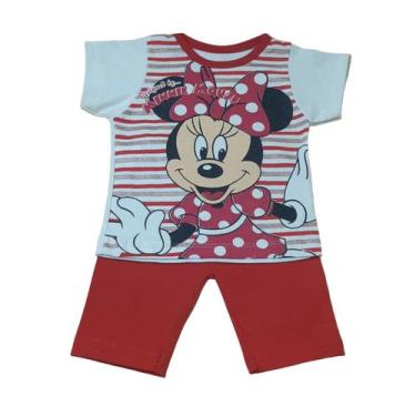 Imagem de Conjunto Para Bebê Camisa + Calça Estampa Da Minnie Vermelho Ref S203c
