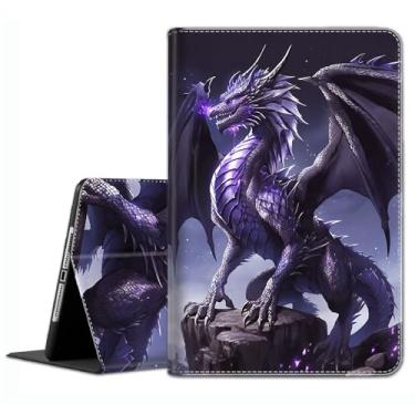 Imagem de Capa para Samsung Galaxy Tab S6 Lite 10,4 polegadas 2022/2020 modelo (SM-P610/P613/P615/P619) - Capa de encaixe fino com hibernar/despertar automático para Galaxy Tab S6 Lite 10.4, dragão roxo