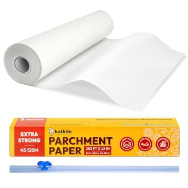 Imagem de Katbite Rolo de papel manteiga resistente para assar, papel antiaderente de 30,5 cm x 80 m para cozinhar, assar biscoitos, grelhar, fritar a ar e cozinhar a vapor (1 pacote)