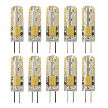 Imagem de Lâmpadas de LED Rayhoo 10 pçs G4 JC Bi-Pin Base de 1,5 W AC/DC 12 V 10 W-20 W T3 Lâmpadas de substituição de lâmpada halógena (Branco quente 3000 K)