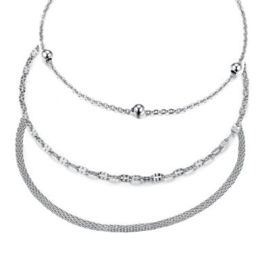 Imagem de hoduar Tornozeleira feminina de aço inoxidável, banhado a ouro 14 K, conjunto de tornozeleiras banhadas a prata esterlina 20,8 cm + 5 cm de joia ajustável para presente