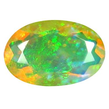 Imagem de 1,90 ct AAA+ Qualidade da pedra preciosa corte oval (12 x 8 mm) opala arco-íris não aquecida genuína e extraída da pedra preciosa solta da Terra
