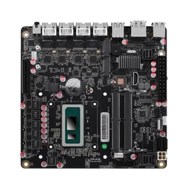 Imagem de Placa mãe NAS AMD, roteador Firewall VPN Intel i5-12450H Quad Core DIY 2xSFF-8643, 4 portas i226-V 2,5GbE LAN, 2xDDR5, 2*M.2 NVMe PCIE X4, 6*SATA3.0, HDMI2.0 DP USB4 Type-C, ITX 17x17CM. .