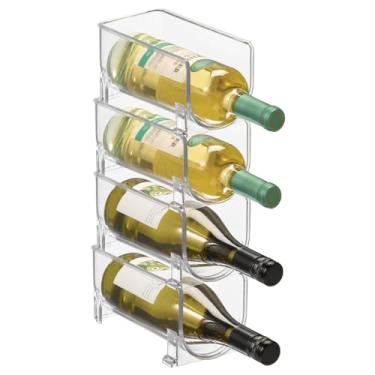Imagem de Organizador de Armazenamento de Rack de Vinho Plástico mDesign, 2 Garrafas cada, Pacote com 4 – Transparente, Clear, 3.8 x 8 x 4, 1